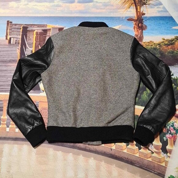 True Religion Black Gray Bomber Jacket Size XS - Picture 6 of 9